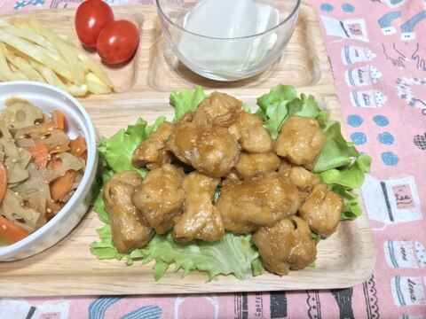 大豆ミートのオレンジチキン風